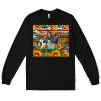 Black Easter eggs sunflower gemstone tumbler Easter Day Long Sleeve Tee - Neo Western