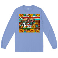 Colony Blue Easter eggs sunflower gemstone tumbler Easter Day Long Sleeve Tee - Neo Western