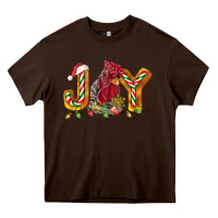 Chocolate Brown Joy Rooster Heavy Core Tee - LillyAllenDesigns