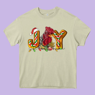 Joy Rooster Heavy Core Tee Designed By Lillyallendesigns