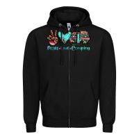 Black peace love camping Zipper Hoodie - JahusDesignShop