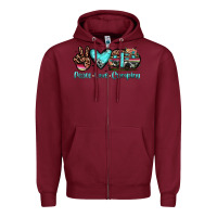 Burgundy peace love camping Zipper Hoodie - JahusDesignShop