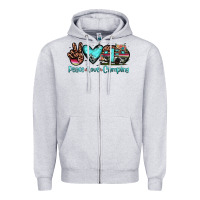 Heather Grey peace love camping Zipper Hoodie - JahusDesignShop