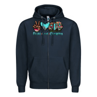 Navy peace love camping Zipper Hoodie - JahusDesignShop