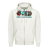 Oatmeal Heather peace love camping Zipper Hoodie - JahusDesignShop
