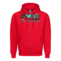 Red peace love camping Zipper Hoodie - JahusDesignShop