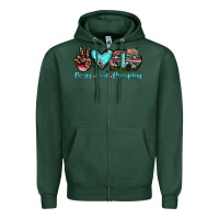 Sports Green peace love camping Zipper Hoodie - JahusDesignShop
