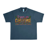 Midnight Navy i run on caffeine chaos and cuss words Urban Heavy Tee - Zillion Design Studio