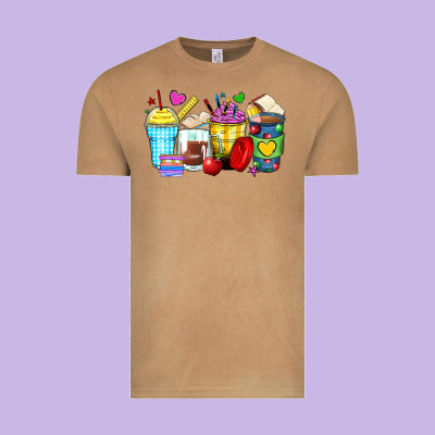 School Coffee Cups Vintage Tee Designed By Zillion Design Studio
