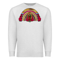 Oatmeal Heather lady of guadalupe rainbow Premium Sweatshirt - Jasminsmagicworld