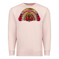 Pale Pink lady of guadalupe rainbow Premium Sweatshirt - Jasminsmagicworld