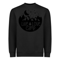 Black Live Love Camp Heavyweight Sweatshirt - Unal Design