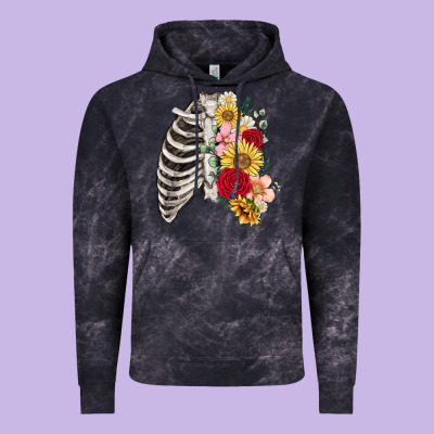 Vintage Hoodie floral ribcage