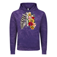 Cloud Purple floral ribcage Vintage Hoodie - MaliasSmallBusiness