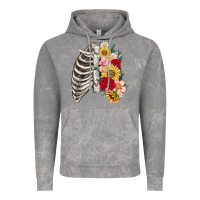 Cloud Rock floral ribcage Vintage Hoodie - MaliasSmallBusiness