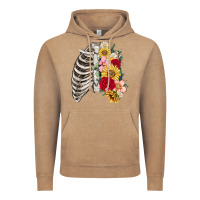 Vintage Coffee floral ribcage Vintage Hoodie - MaliasSmallBusiness