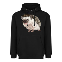 Black Hedgehog Illustrations Heavyweight Hoodie - LillyAllenDesigns
