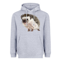 Heather Grey Hedgehog Illustrations Heavyweight Hoodie - LillyAllenDesigns