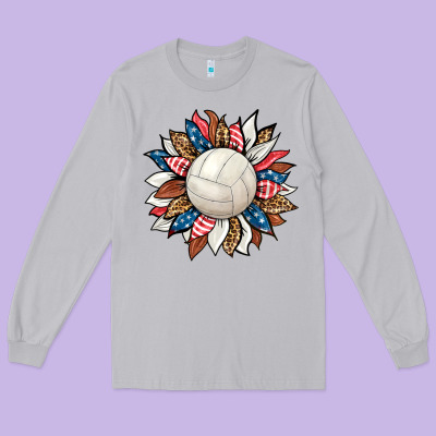 Volleyball Sunflower Long Sleeve Tee Designed By Hra Design Shop