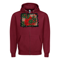 Burgundy christmas ornament background Zipper Hoodie - BundleAndBundleShop