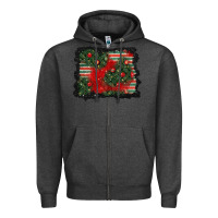 Charcoal Heather christmas ornament background Zipper Hoodie - BundleAndBundleShop