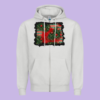 Christmas Ornament Background Zipper Hoodie Designed By Bundleandbundleshop