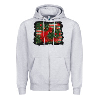 Heather Grey christmas ornament background Zipper Hoodie - BundleAndBundleShop