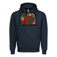 Navy christmas ornament background Zipper Hoodie - BundleAndBundleShop