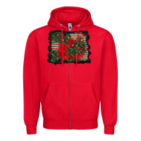 Red christmas ornament background Zipper Hoodie - BundleAndBundleShop