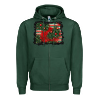 Sports Green christmas ornament background Zipper Hoodie - BundleAndBundleShop