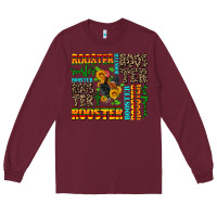 Burgundy rooster Long Sleeve Tee - AdoDesignShop