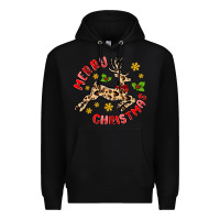 Black merry christmas deer Premium Hoodie - MaliasSmallBusiness