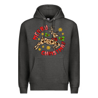 Charcoal Heather merry christmas deer Premium Hoodie - MaliasSmallBusiness