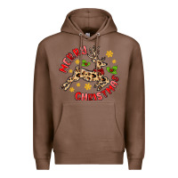 Chestnut merry christmas deer Premium Hoodie - MaliasSmallBusiness