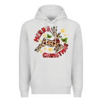 Dove Grey merry christmas deer Premium Hoodie - MaliasSmallBusiness