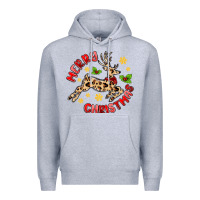 Heather Grey merry christmas deer Premium Hoodie - MaliasSmallBusiness