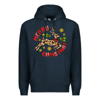 Navy merry christmas deer Premium Hoodie - MaliasSmallBusiness
