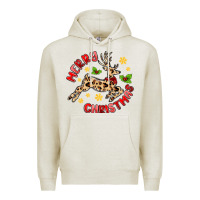Oatmeal Heather merry christmas deer Premium Hoodie - MaliasSmallBusiness