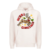 Pale Pink merry christmas deer Premium Hoodie - MaliasSmallBusiness