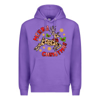 Purple merry christmas deer Premium Hoodie - MaliasSmallBusiness