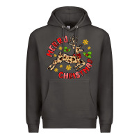 Smoke merry christmas deer Premium Hoodie - MaliasSmallBusiness