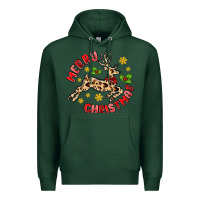 Sports Green merry christmas deer Premium Hoodie - MaliasSmallBusiness