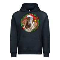 Navy Boer Goat Christmas Urban Hoodie - LillyAllenDesigns