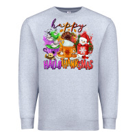 Heather Grey Happy Hallothanksmas coffee cups Premium Sweatshirt - NancyCooperArtShop