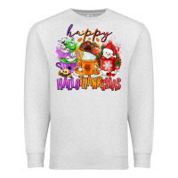 Oatmeal Heather Happy Hallothanksmas coffee cups Premium Sweatshirt - NancyCooperArtShop