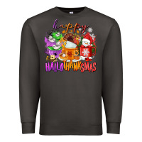 Smoke Happy Hallothanksmas coffee cups Premium Sweatshirt - NancyCooperArtShop