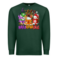 Sports Green Happy Hallothanksmas coffee cups Premium Sweatshirt - NancyCooperArtShop