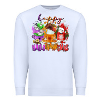 White Happy Hallothanksmas coffee cups Premium Sweatshirt - NancyCooperArtShop