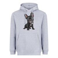 Heather Grey french bulldog Heavyweight Hoodie - BarkalooDesign