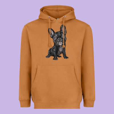 French Bulldog Heavyweight Hoodie Designed By Barkaloodesign